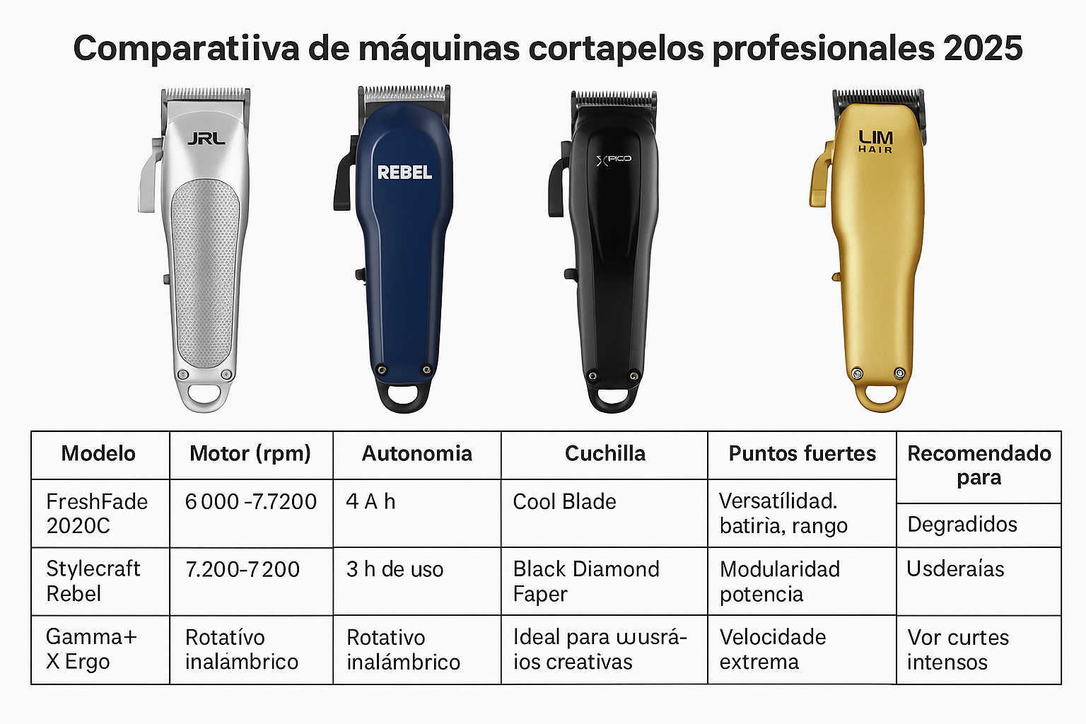 Comparativa definitiva 2026: Máquinas cortapelos profesionales