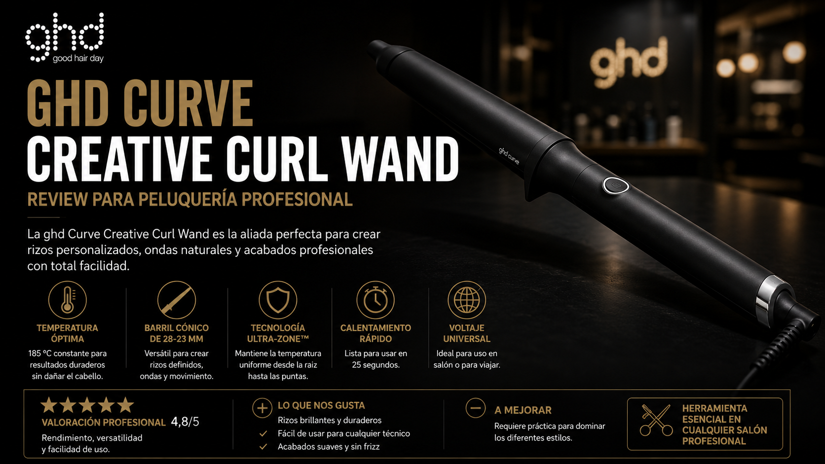 GHD Curve Creative Curl Wand: análisis para peluquería