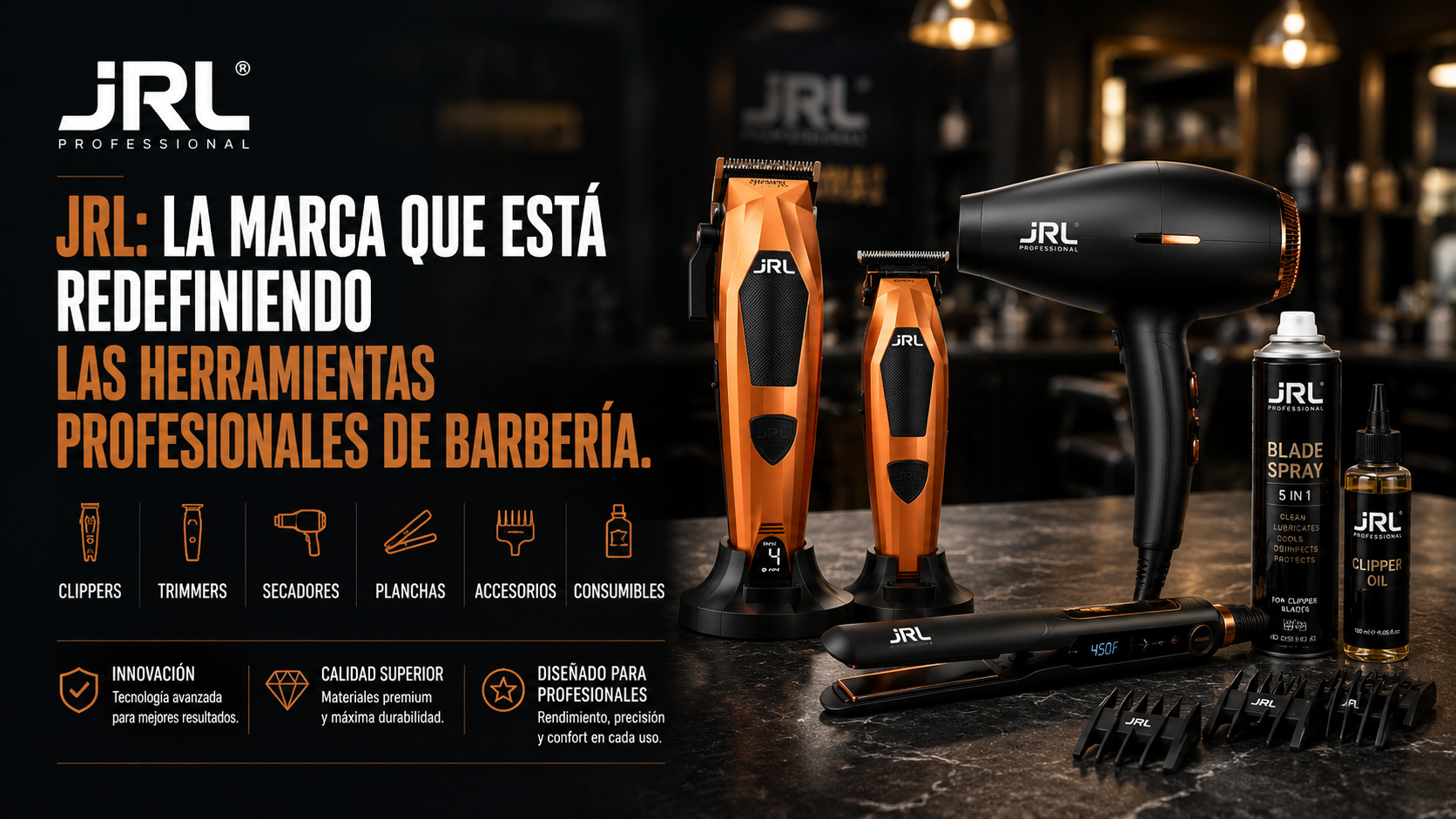 JRL: herramientas profesionales de barbería y peluquería