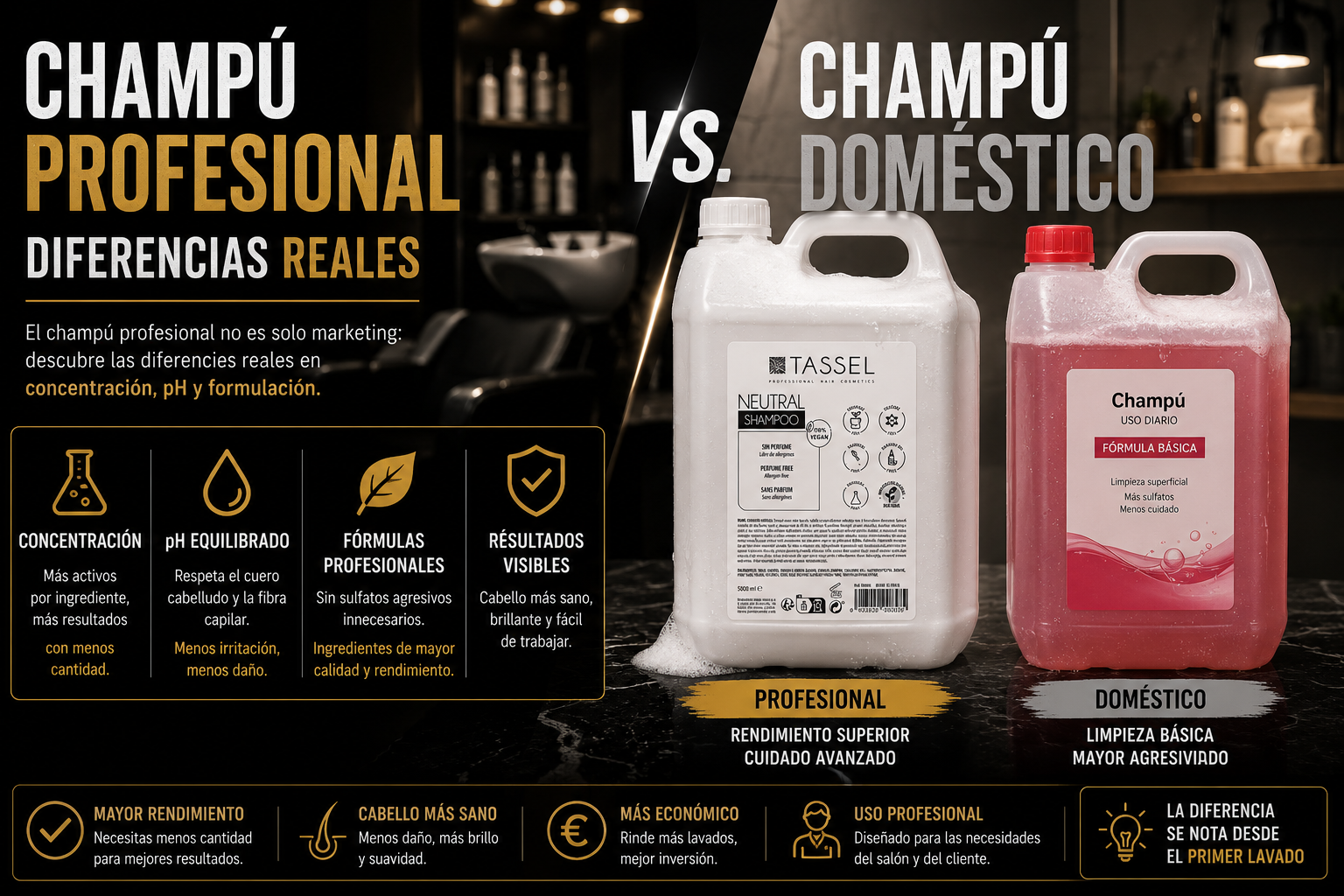 Champú Profesional vs. Doméstico: Diferencias Reales