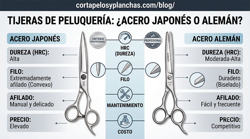 Tijeras de acero japonés o alemán: diferencias reales